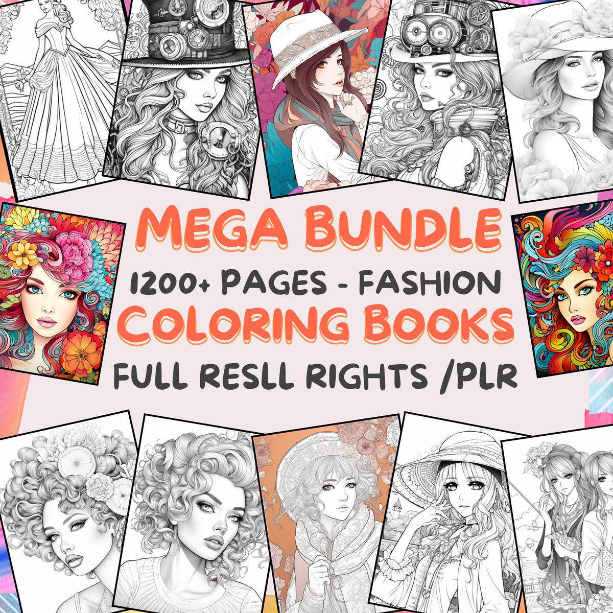 Ultimate Fashion Coloring Book Collection with Resell Rights