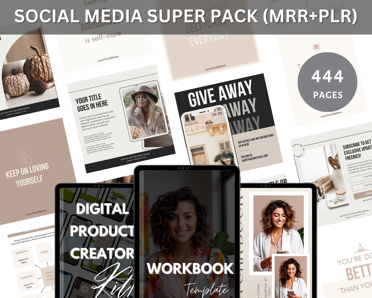 444 Canva Social Media Mega Bundle with MRR & PLR