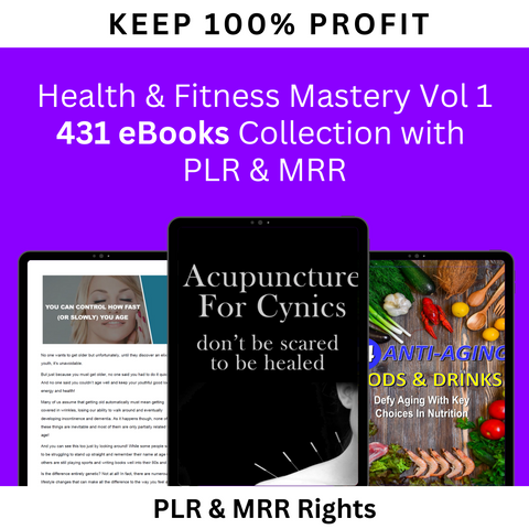 Health & Fitness Mastery: Volume 1 - 431 eBook Collection with PLR & MRR