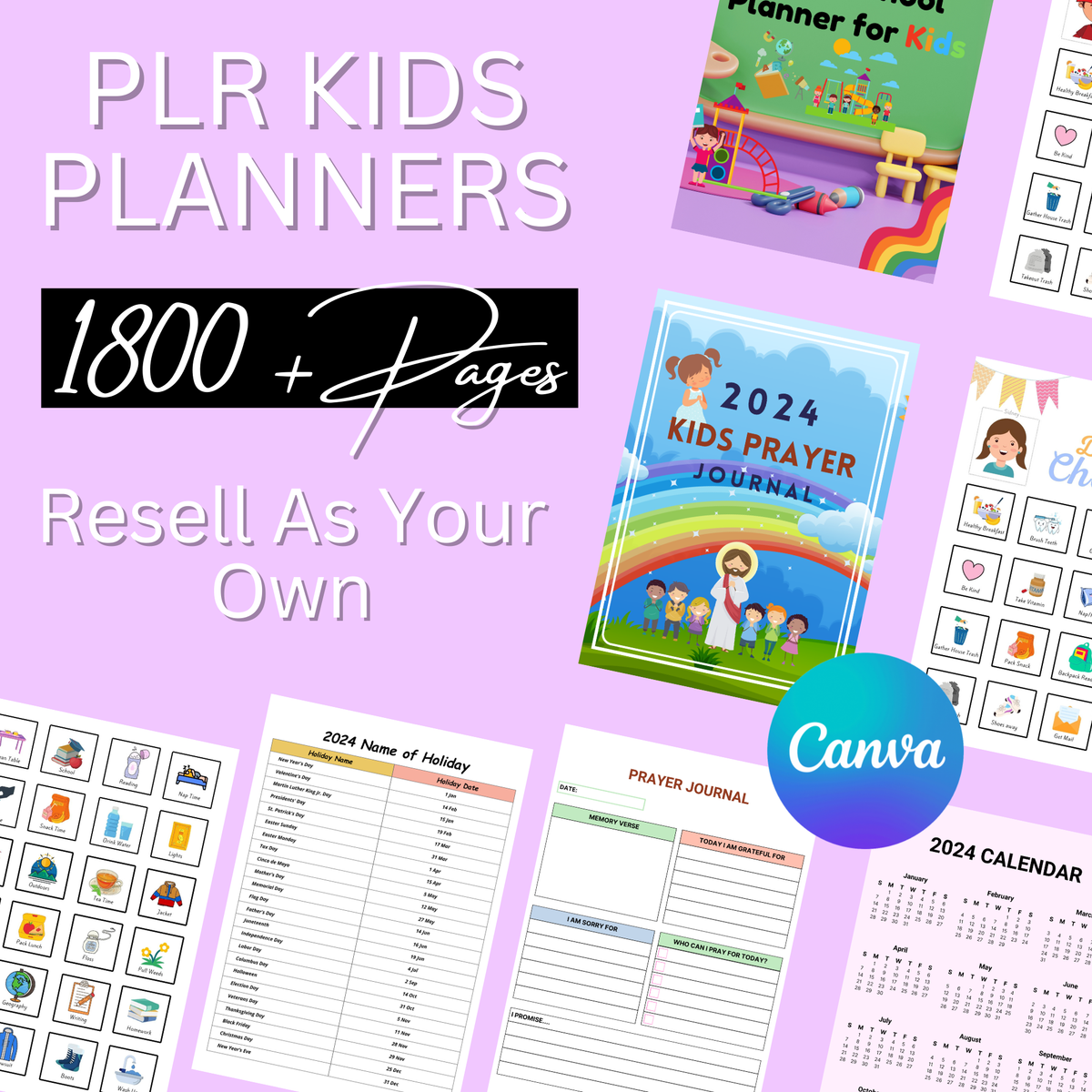 51 Kids Planner, Journal, Notebook Templates with PLR & MRR