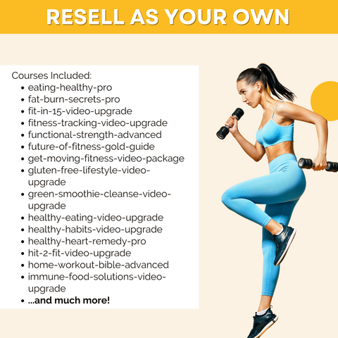 Fitness Bundle: 36 Diet & Fitness Courses with Full PLR & MRR