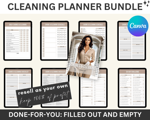 Editable Canva Template Cleaning Bundle – MRR & PLR Included 🌟