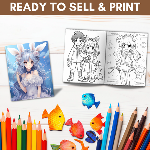 Anime Coloring Mastery: 300-Page Resell Bundle