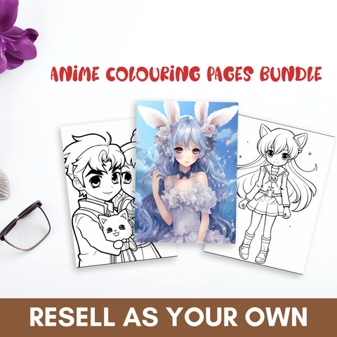 Anime Coloring Mastery: 300-Page Resell Bundle