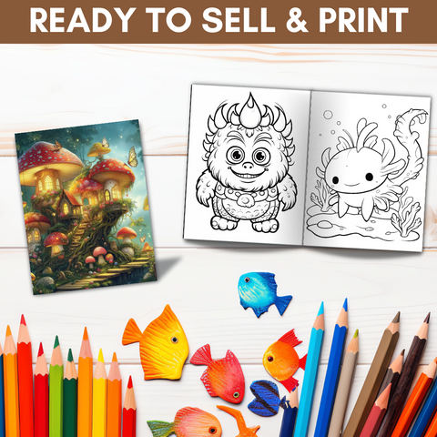 Enchanted Realms Coloring Set: 520-Page Resell Bundle