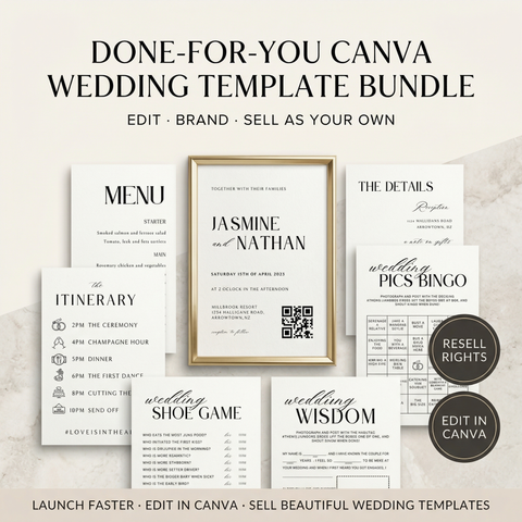 Done-For-You Canva Wedding Template Bundle With Resell Rights