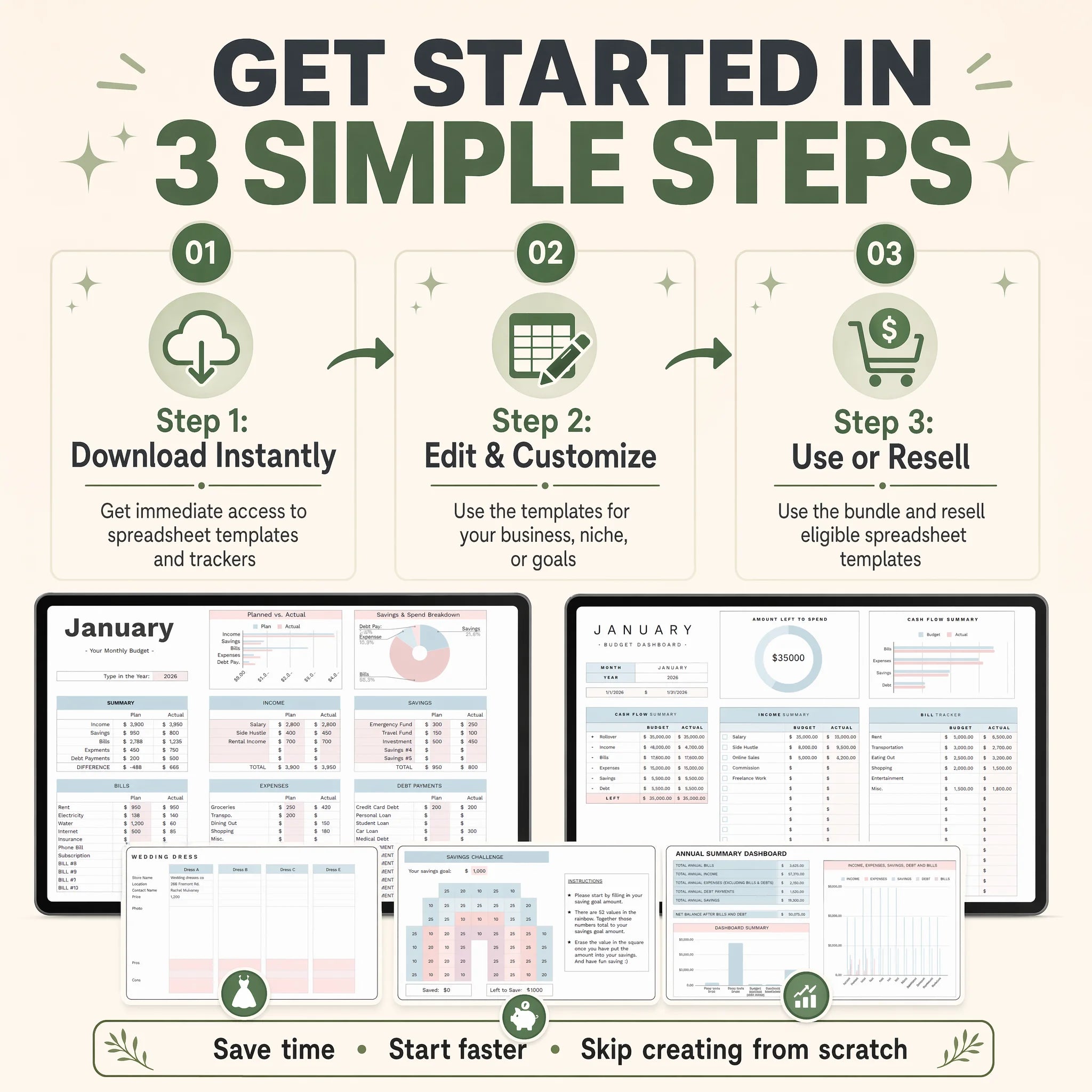 Complete Spreadsheets Spreadsheet Mega Bundle | 50 Google Sheets Trackers & Planners + 500 ...