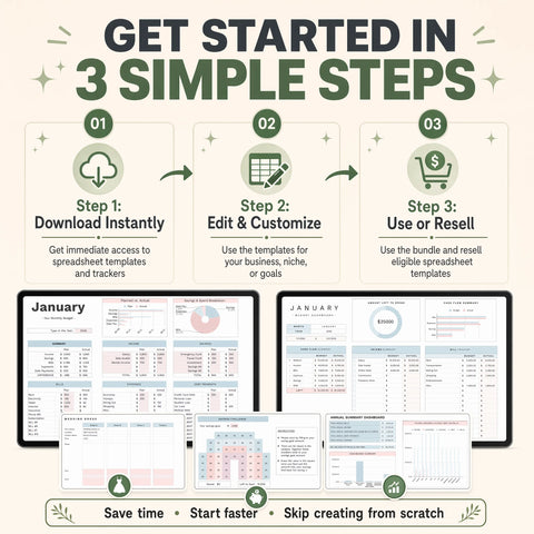 Spreadsheet Mega Bundle | 50 Google Sheets Trackers & Planners + 500+ Excel Templates