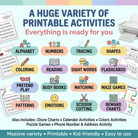500,000+ Kids Educational Printables Mega Bundle with PLR + MRR Rights