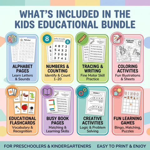 500,000+ Kids Educational Printables Mega Bundle with PLR + MRR Rights