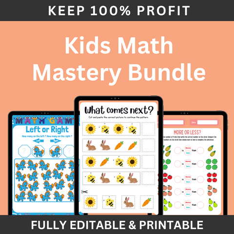 Kids Math Mastery Bundle: 358 Pages of Learning Fun